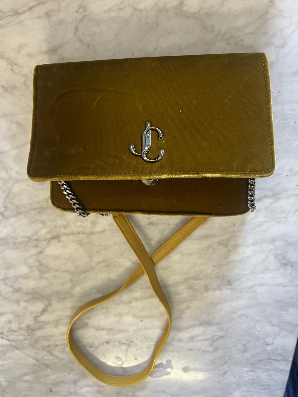 Jimmy Choo | Olive Green Velvet Crossbody Bag
